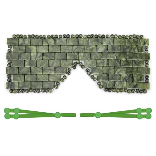 Dark Green Jade Eye Mask - Adjustable Hot & Cold Therapy Beads