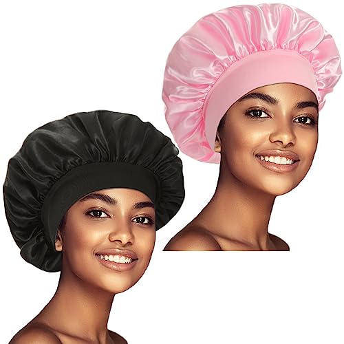 Silk Satin Hair Bonnet for Sleeping - Large Elastic Sleep Cap