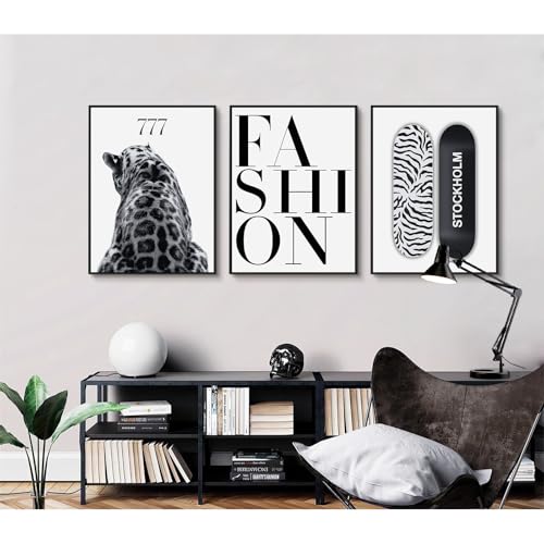 Trendy Leopard Wall Art Prints Set of 3 - 12x16 Inches Unframed