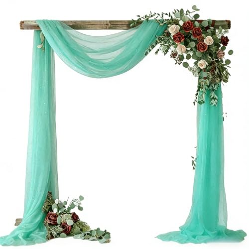Glitter Tulle Table Runner 10FT - Tiffany Blue - 2pcs for Weddings & Events