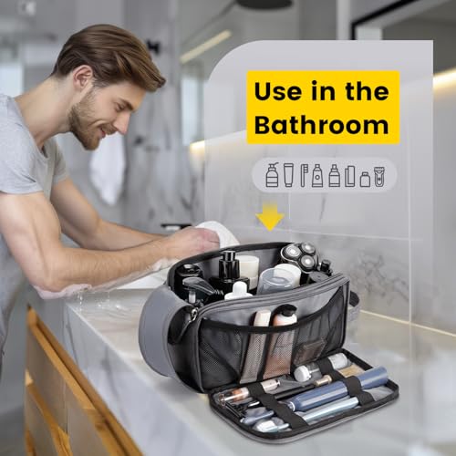 Vorspack Grey Medium Travel Toiletry Bag with Organized Compartments
