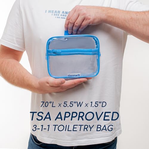 Olanmark Black TSA Approved Clear Toiletry Bag 3-1-1 Travel Organizer