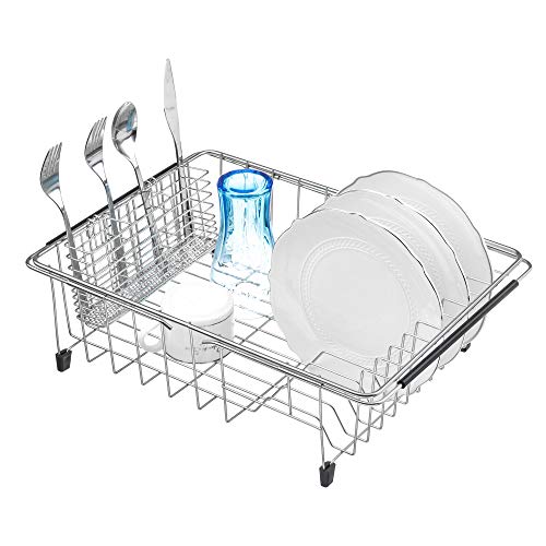 Stainless Steel Cutlery Drying Rack with Hooks - iPEGTOP