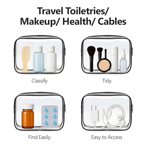 PACKISM TSA Approved Clear Travel Toiletry Bag for Cosmetics & Essentials
