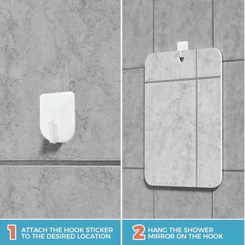 Fogless Shower Mirror for Shaving - 6.7x5.5in Shatterproof