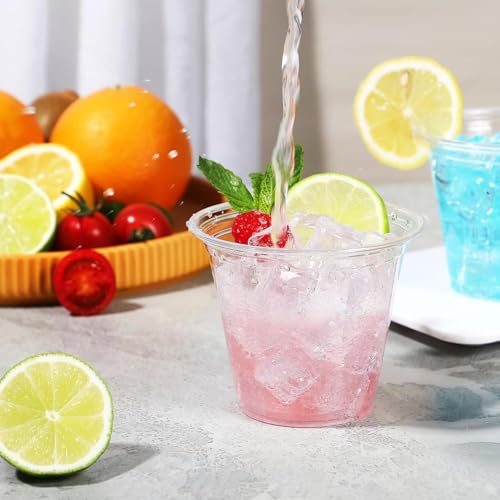 BYSNOW 100 Pack 9oz Clear Disposable Plastic Cups for Parties