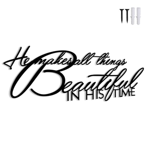 Inspirational Metal Wall Art Sign - Positive Quote Decor 16x6.3