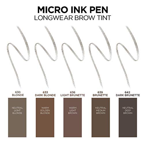 L'Oreal Paris Brow Micro Ink Pen - Longwear Tint, Dark Brunette