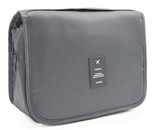 Trawila Gray 2 Travel Hanging Toiletry Bag Waterproof Cosmetic Organizer for Men & Women