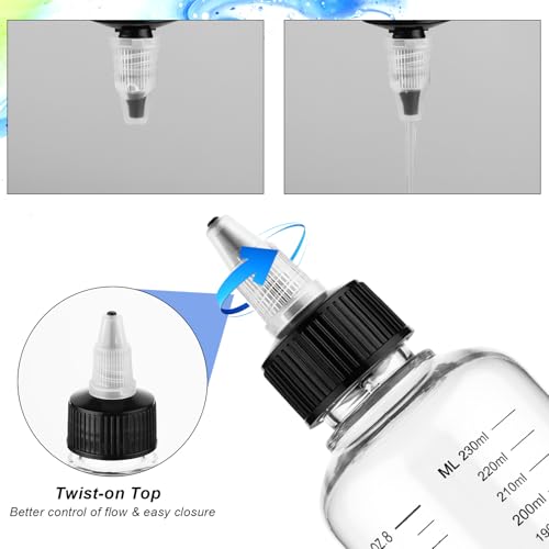 Hair Dye Applicator Bottles 8.5oz - 2 Pack with Graduated Scale