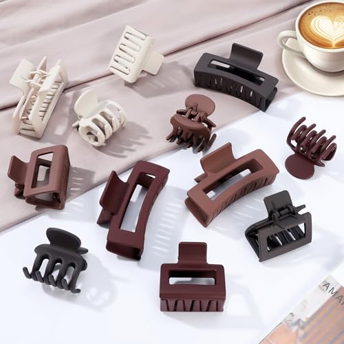 SMKSL 12-Piece Hair Claw Clip Set for Women - Durable Plastic with Strong Hold