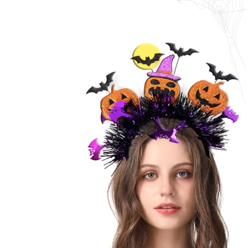 Halloween Pumpkin & Bat Headband for Women - Costume Hair Accessory