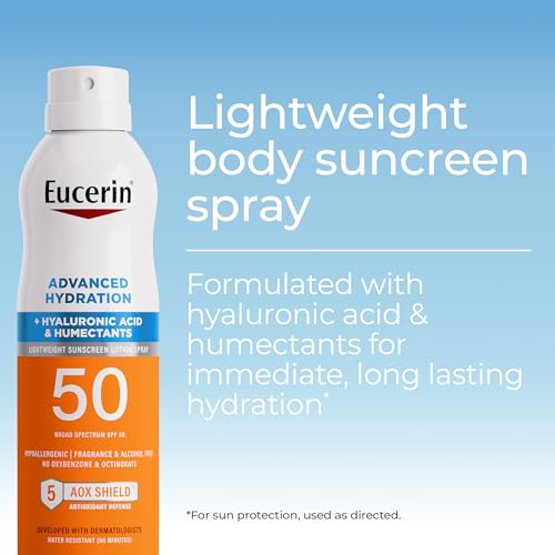 Eucerin Advanced Hydration SPF 50 Sunscreen Spray - 6 oz, Fragrance-Free, Hydrating & Water-Resistant