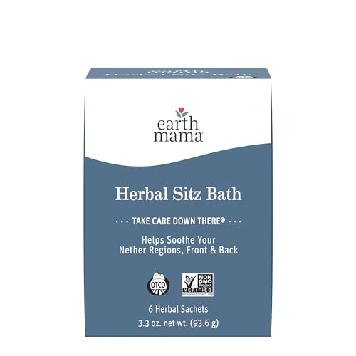 Earth Mama Herbal Sitz Bath Sachets - 6 Count - Soothing Sitz Bath With Witch Hazel & Calendula - Pregnancy & Postpartum Essentials