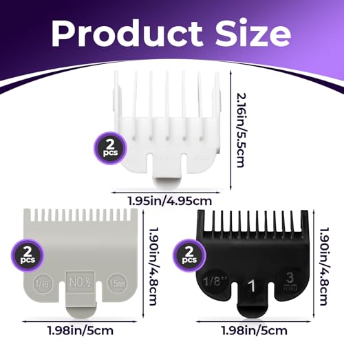 Wahl Clipper Guard Set - 6 Premium Nylon Guards for Hair Cutting
