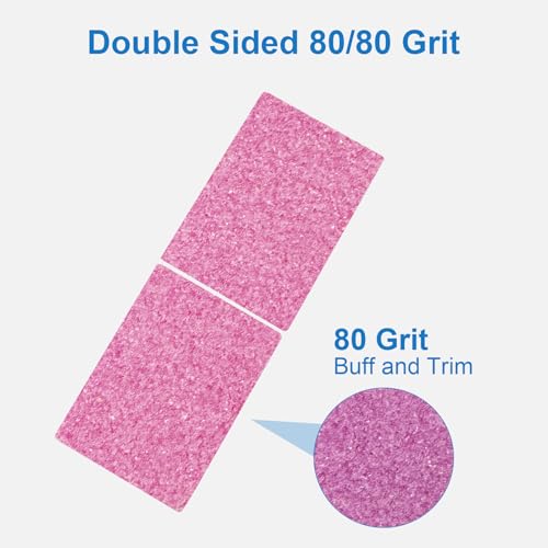 80/80 Grit Nail Buffers - Mini Nail Files for Acrylic & Natural Nails (50 Pack)