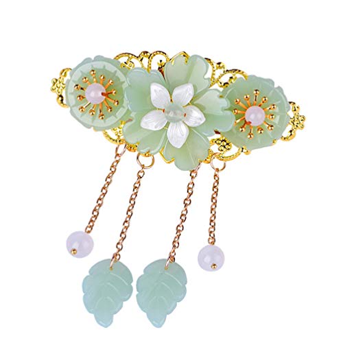 Vintage Glazed Flower Hair Clip for Women - Elegant Barrette for Party & Daily Wear