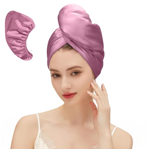 SereLune Pink Microfiber Hair Towel Wrap - Quick Drying & Anti-Frizz
