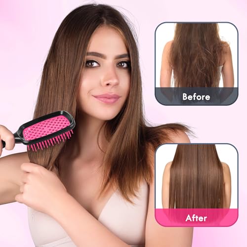 Aussumy 4 Pack Vented Detangling Hair Brush Set for Wet & Dry Hair - Black, Pink, Green, Magenta