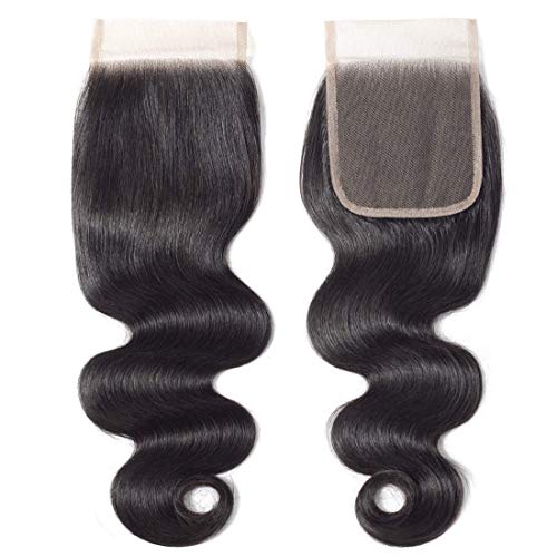 DMS 14 Inch Body Wave Human Hair Lace Closure 4x4 Swiss Lace Virgin Brazilian Hair