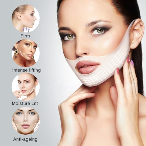 V-Line Lifting Mask, Collagen Chin Strap for Jawline & Double Chin (8 Pack)