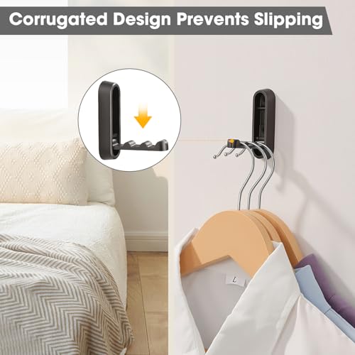 Heavy Duty Folding Wall Hooks - 2 Pack, Zinc Alloy, Grey