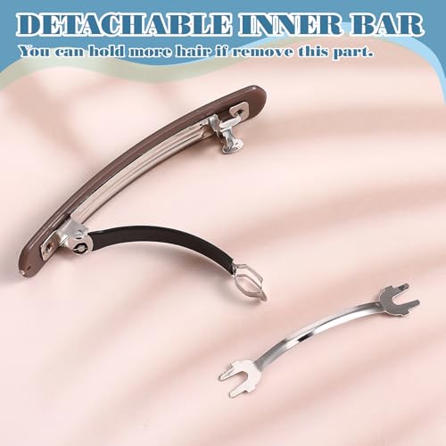 3 PCS Vintage Matte Flat Ponytail Clips for Women - Strong Hold Hairpins