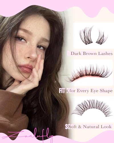 E-Brown & Cat Eye Lash Clusters - Light Volume, Reusable 10-16mm DIY Eyelash Extensions