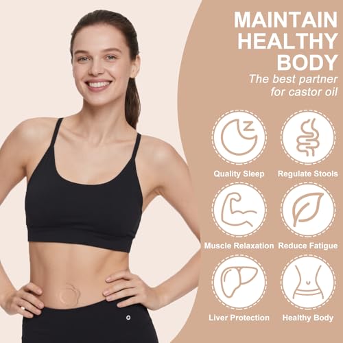 Autdor Castor Oil Patches for Belly Button, 50PCS Castor Oil Pack Wraps Organic Cotton Self-Adhesive Castors Oils Pack Anti Leakage Disposable Pads Portable & Breathable No Wash (Oil Not Included)