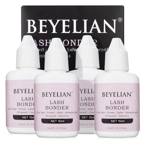 BEYELIAN Lash Bonder for Eyelash Extensions - 4 Pack - Quick Dry, Low Irritation