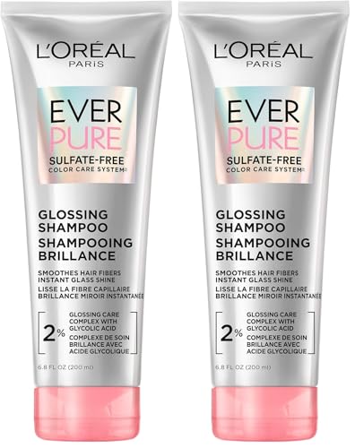 L'Oreal Paris EverPure Glossing Sulfate-Free Shampoo with Glycolic Acid - 6.8 Fl Oz Pack of 2