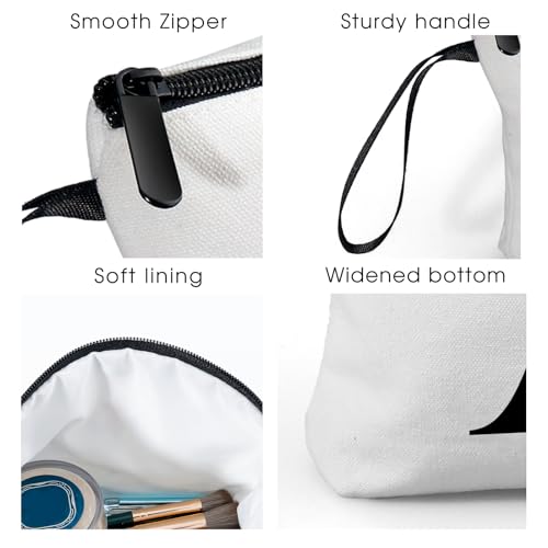 SEAMOON White Personalized Makeup Bag with Mirror - Gift for Women, Friends, Bridesmaids