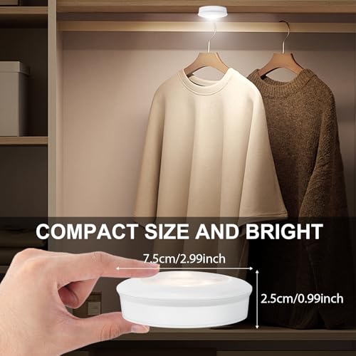 BIGMONAT LED Puck Lights - Battery Operated Touch Lights, 3-Pack