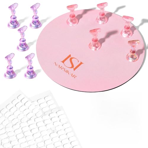 Magnetic Nail Stand Set with 10 Holders & 300 Sticky Tabs