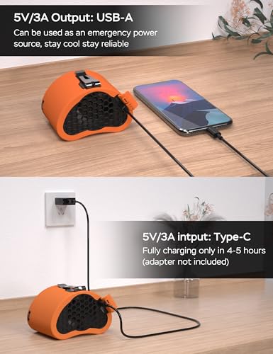 AddAcc Portable Waist Fan - 10000mAh Rechargeable, 10 Speed