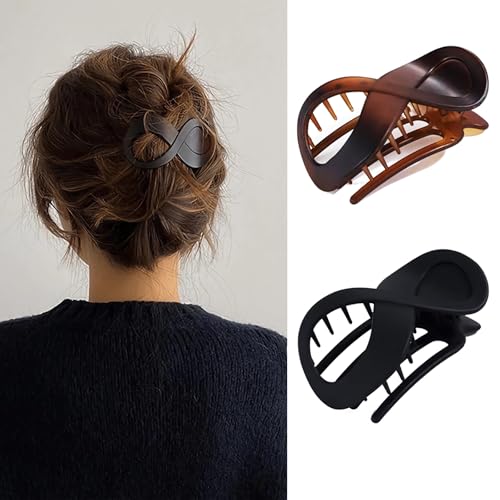 French Claw Hair Clips for Women - Strong Hold, No Slip, Matte Finish, 2 Pack