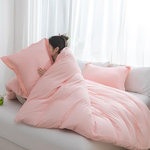 SheRest Pink Duvet Cover Set - Full Size Microfiber 3 Pieces