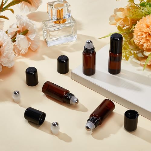 GORGECRAFT 24 Sets Roller Tops Essential Oil Bottles 9mm Inserts Kit