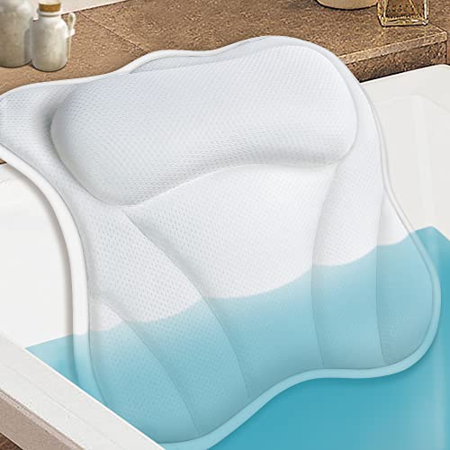 B BEAUTYBABY Deluxe Head Neck Shoulder Support Bath Pillow with 6 Suction Cups