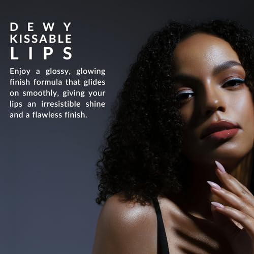 Flori Roberts Luscious Lip Lacquer in Run Raisin - Non-Sticky, High Shine Lip Gloss for Deeper Skin Tones