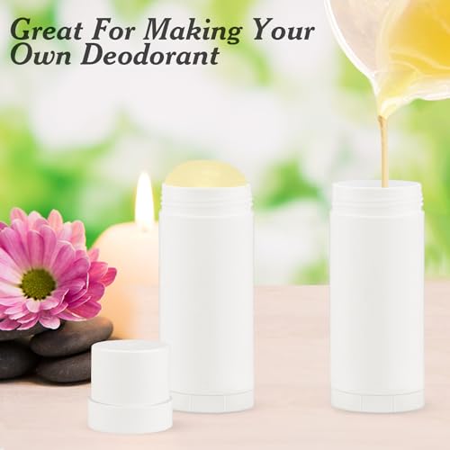 12 Pack Refillable 60ml Plastic Twist-Up Deodorant & Lip Balm Containers