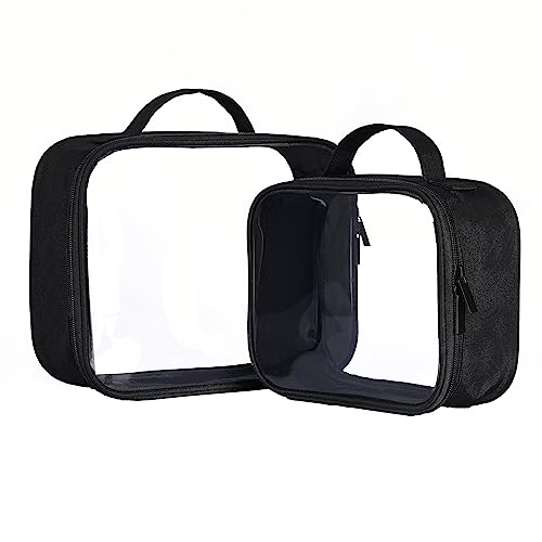 Bolsafy Clear Makeup Bags Set - TSA Approved, 1 Large & 1 Medium