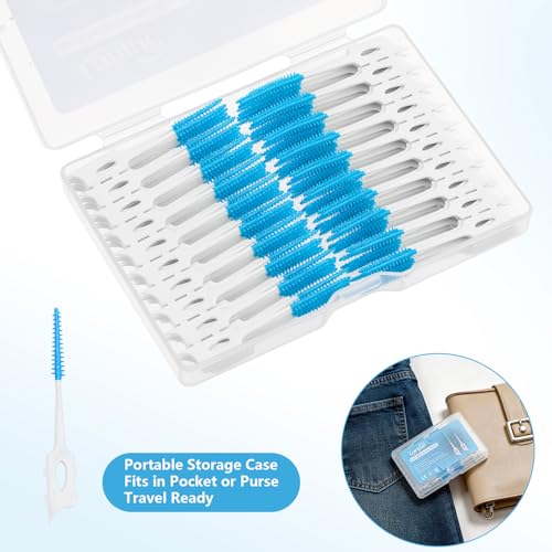 220 Soft Dental Floss Picks with Storage Case - Interdental Brushes