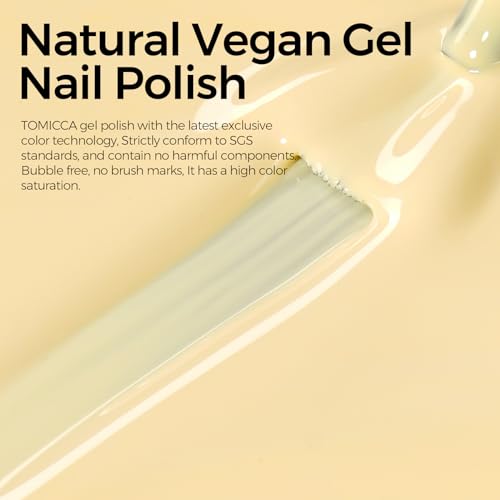 TOMICCA Yellow Gel Nail Polish 15ml - Vibrant Pastel Color for Spring