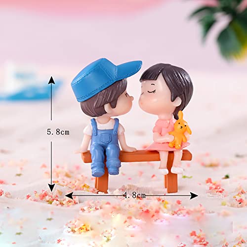 Miniature Couple Lover Figurines - 8pcs Boy & Girl Cake Toppers
