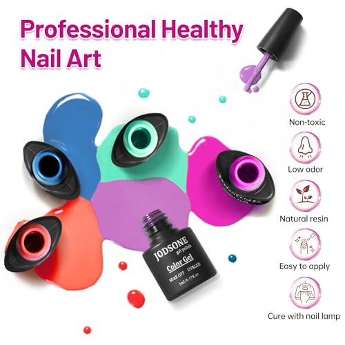JODSONE 20-Color Vibrant Gel Nail Polish Kit with Base Coat & Top Coat - Variation 5
