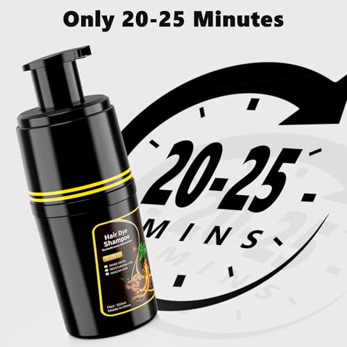 Dark Brown Hair Dye Shampoo 3-in-1 Color & Grey Coverage for Men & Women