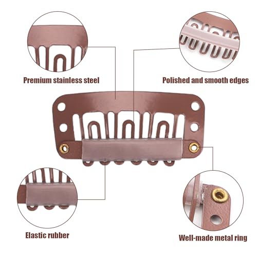 32pcs U-Shaped Wig Clips - Durable Metal Snap Comb Clips