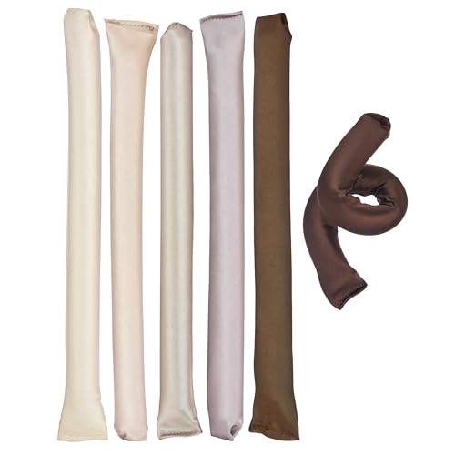 Satin Curling Rods 6-Piece Heatless Hair Curlers for Natural Waves & Spiral Curls