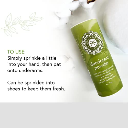 Honeybee Gardens Natural Deodorant Powder for Women – Talc & Aluminum Free